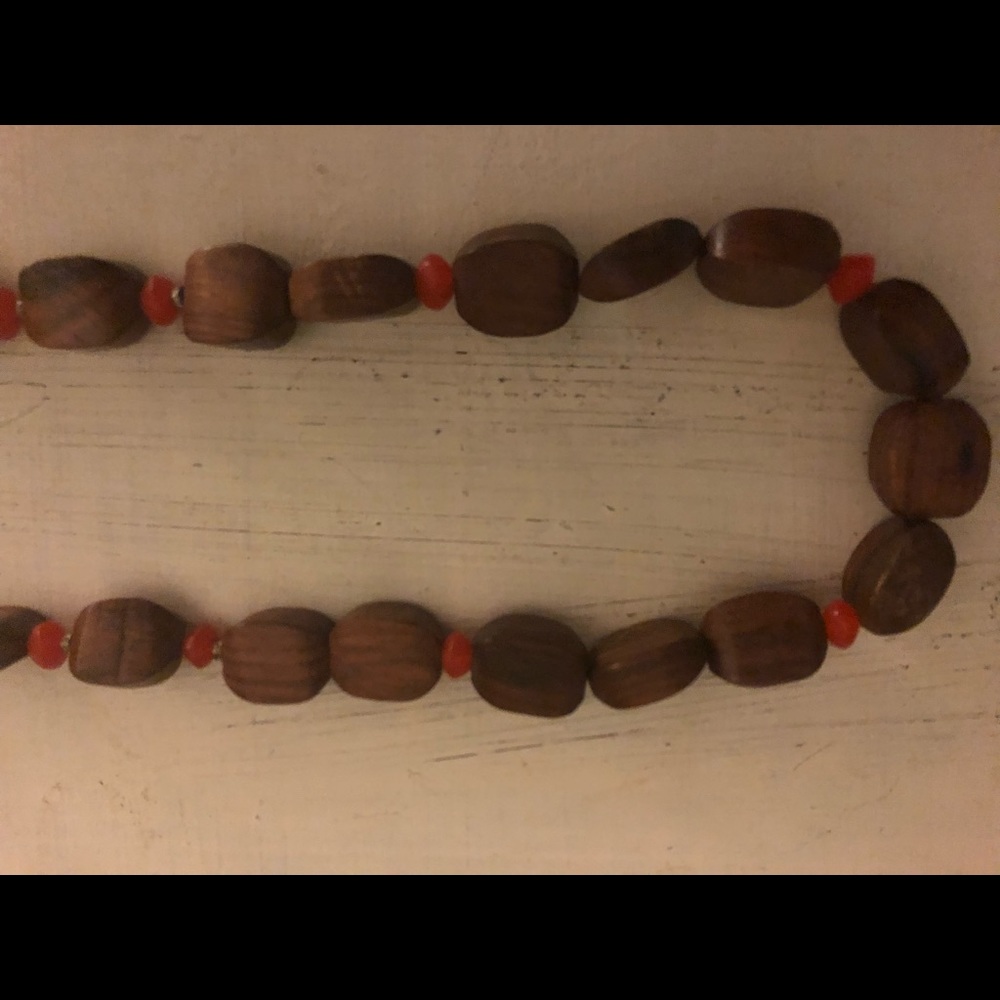Long wooden necklace